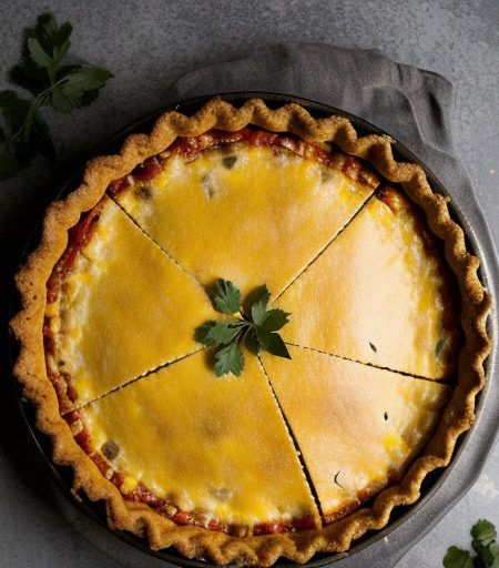 Layered Tamale Pie With Corn~ Tomatoes & Chee recipe image