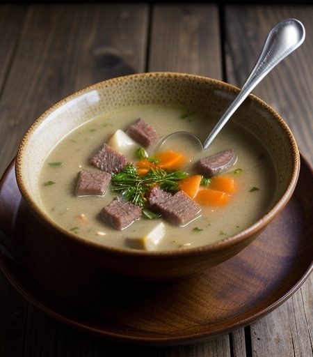 Le Mourtayrol (Chicken, Beef and Bacon Soup W/ Saffron recipe image