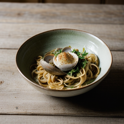 Leek~ Arugula & Clam Sauce Over Spaghettini recipe image