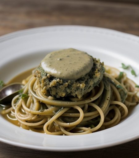Leek, Arugula and Clam Sauce Over Spaghettini recipe image