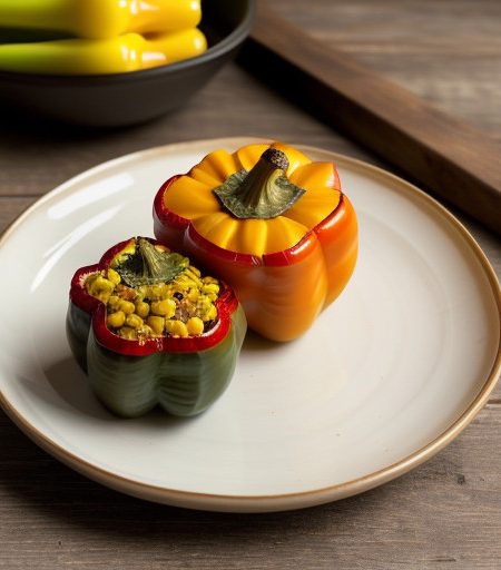 Leek & Corn Stuffed Peppers recipe image