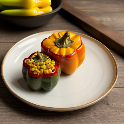 Leek & Corn Stuffed Peppers recipe image