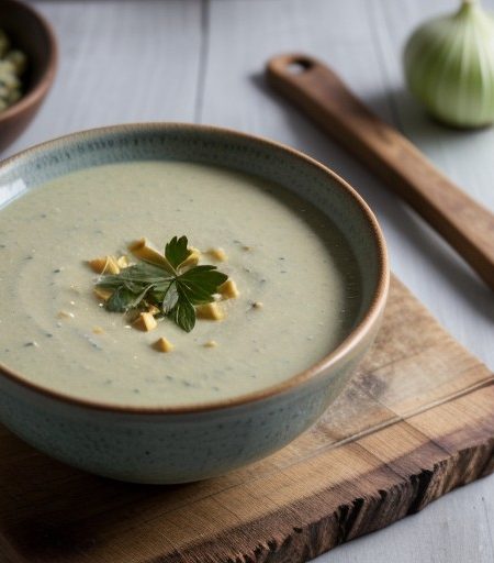 Leek and Stilton Cheese Soup recipe image
