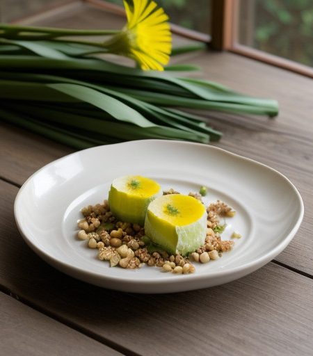 Leeks Mimosa With Oregon Hazelnuts recipe image