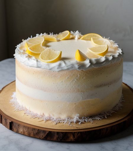 Lemon-Coconut Angel Cake recipe image