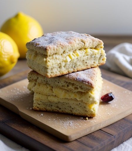 Lemon Cornmeal Scones With Dried Cherries recipe image