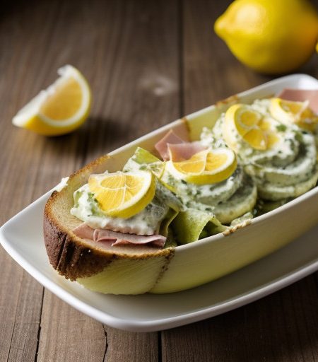 Lemon Dijon Caesar & Ham Salad Boats recipe image