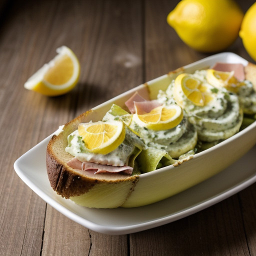Lemon Dijon Caesar & Ham Salad Boats recipe image