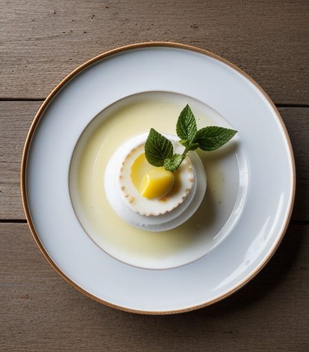 Lemon Panna Cotta With Spring Fruit and Almond Wafers recipe image