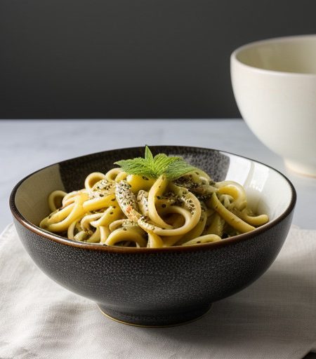 Lemon Pasta Salad With Peppercorn-Coconut Gla recipe image