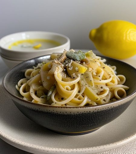 Lemon Pasta Salad With Peppercorn-Coconut Gla recipe image