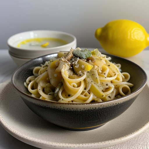 Lemon Pasta Salad With Peppercorn-Coconut Gla recipe image