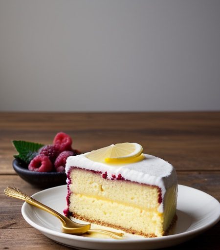 Lemon Pudding Cake With Berry Coulis recipe image