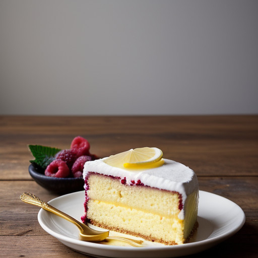 Lemon Pudding Cake With Berry Coulis recipe image