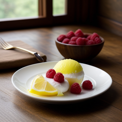 Lemon Sorbet & Raspberry Coulis recipe image