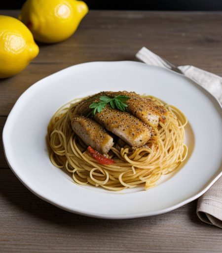 Lemon Spaghetti With Chicken recipe image
