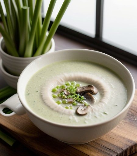 Lemony Leek & Mushroom Soup recipe image