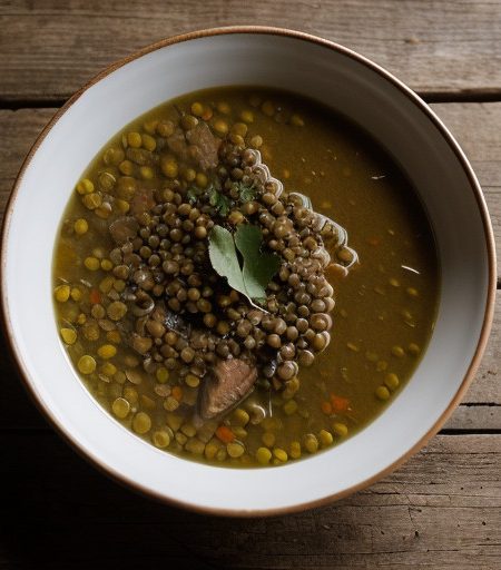Lencseleves Fogoyhussal (Lentil Soup With Par recipe image