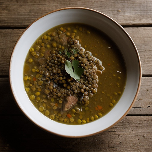 Lencseleves Fogoyhussal (Lentil Soup With Par recipe image