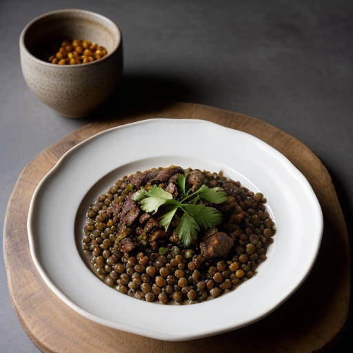 Lentejas en Adobo (Lentils With Chilies, Pork recipe image