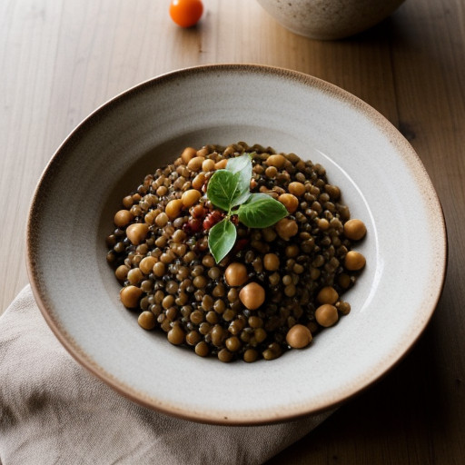 Lentil Garbanzo Bean and Tomato Salad - Bon Appetit recipe image