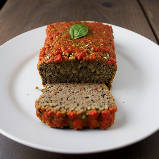 Lentil Nut Loaf With Red Pepper Sauce recipe image