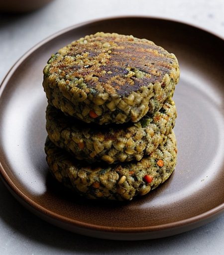 Lentil Rice Burgers (Vegan recipe image