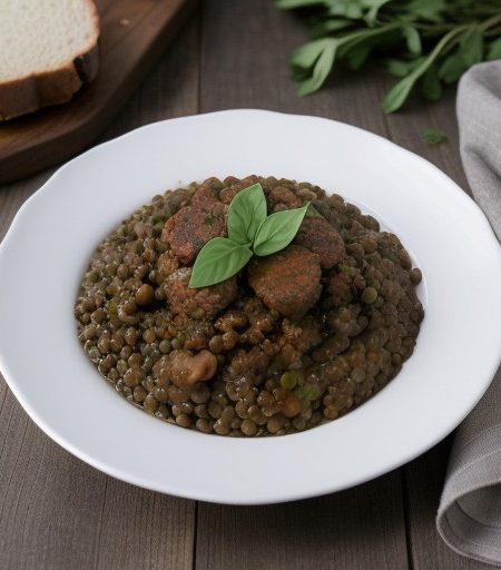 Lentil Sausage Skillet recipe image