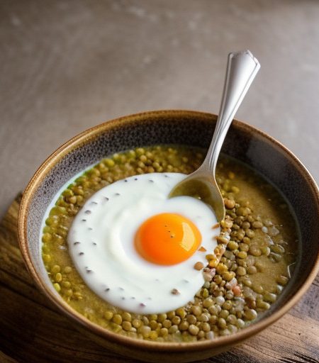 Lentil Soup With Spicy Yogurt Topping recipe image