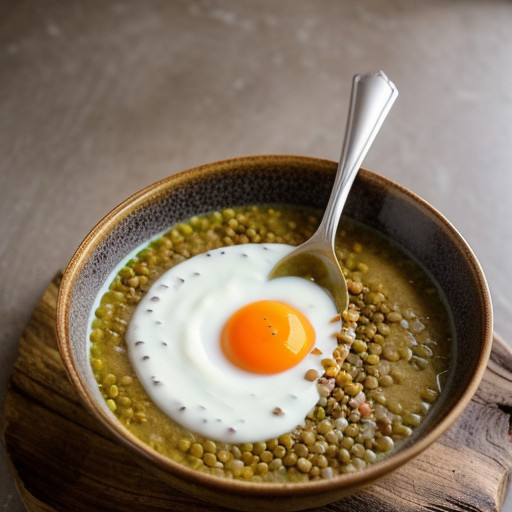 Lentil Soup With Spicy Yogurt Topping recipe image