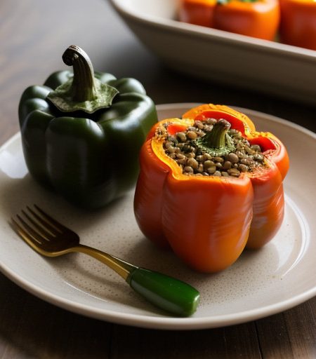 Lentil Stuffed Peppers recipe image