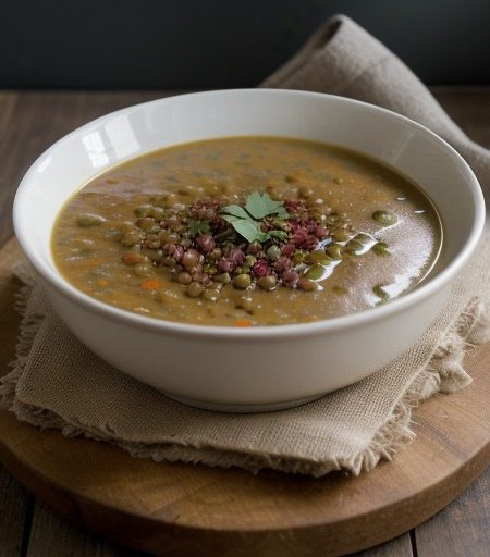 Lentil and Bacon Soup recipe image