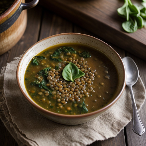 Lentil and Spinach Soup, Adas Bi Sabaanikh (V recipe image