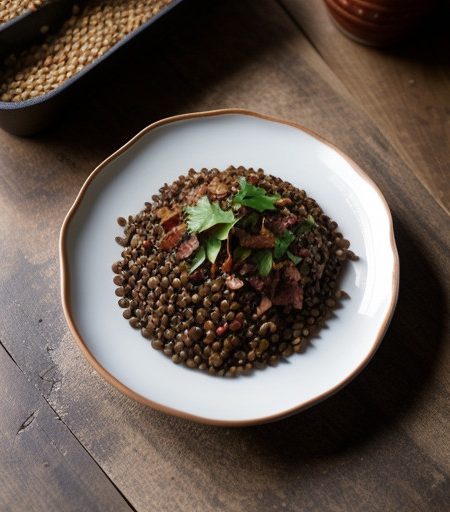 Lentils Brown Rice & Bacon recipe image