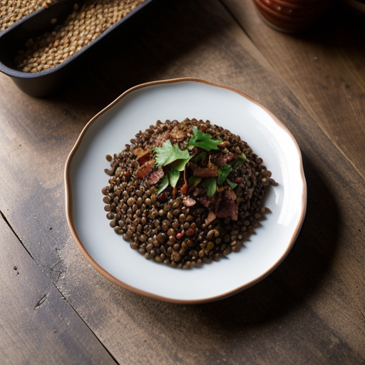 Lentils Brown Rice & Bacon recipe image