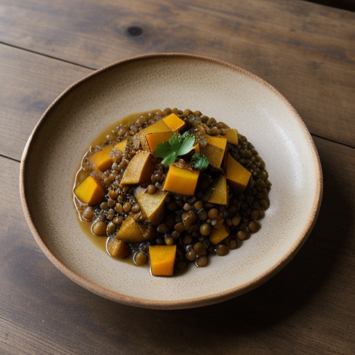 Lentils Curried With Rhubarb and Potatoes recipe image