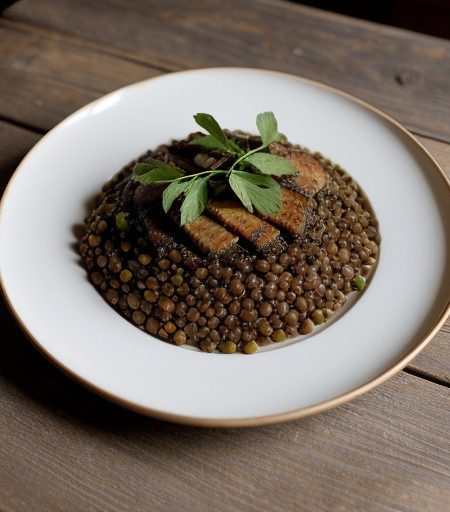 Lentils With Chilies~ Pork~ & Fruit - Lente recipe image