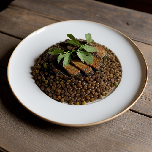 Lentils With Chilies~ Pork~ & Fruit - Lente recipe image