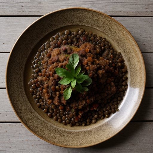 Lentils With Chilies~ Pork~ & Fruit recipe image