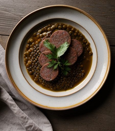 Lentils With Cotechino Sausage recipe image