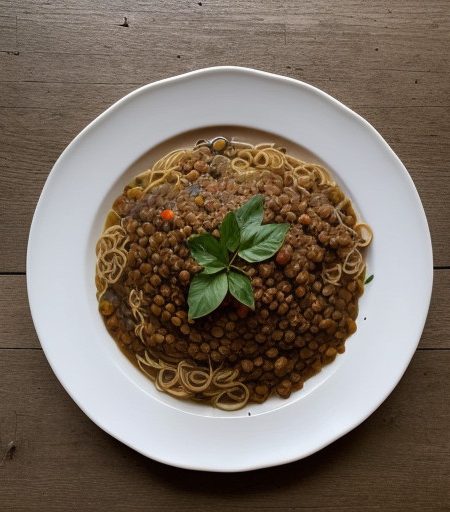 Lentils and Spaghetti recipe image