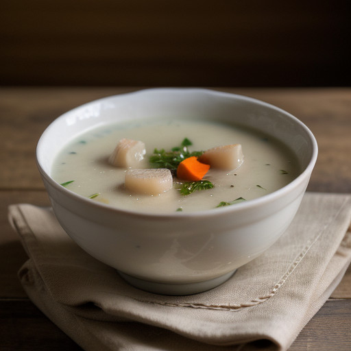 Les Petoncles a La Nage (Scallop Soup recipe image
