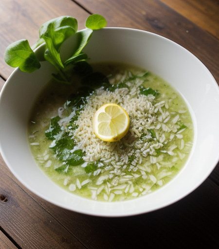Lettuce Soup With Rice & Lemon-Martha Stewa recipe image