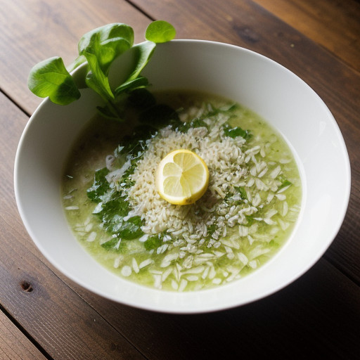 Lettuce Soup With Rice & Lemon-Martha Stewa recipe image