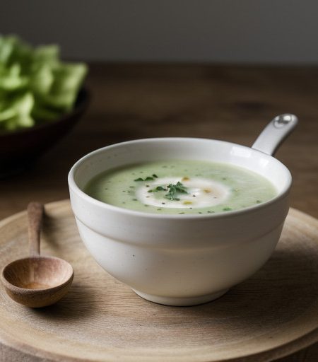 Lettuce and Courgette Soup. recipe image