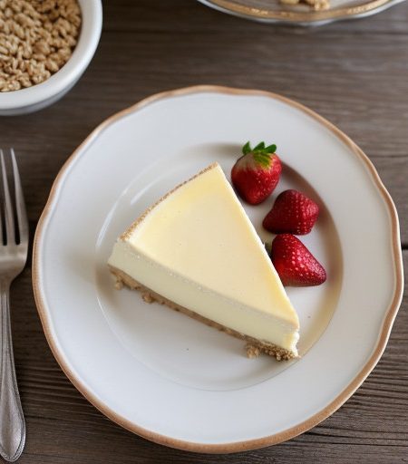 Light Lemon Cheesecake With Strawberries recipe image