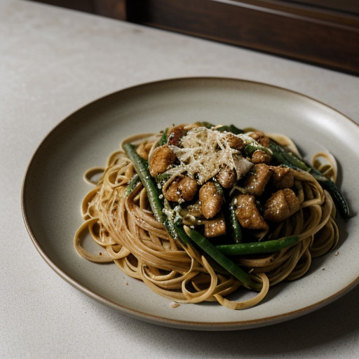Linguine Stir-Fry With Green Beans & Garlic recipe image