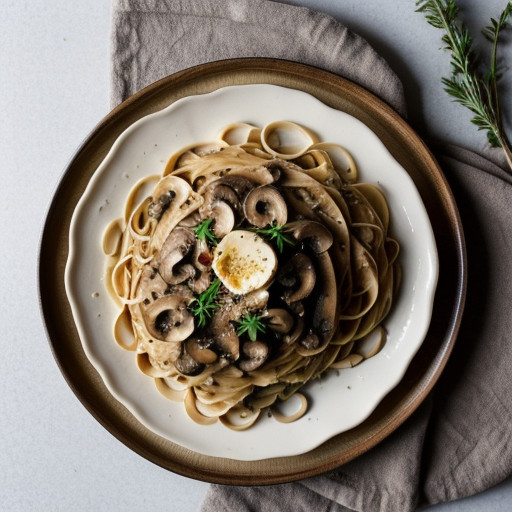 Linguine W/Mushrooms & Garlic recipe image