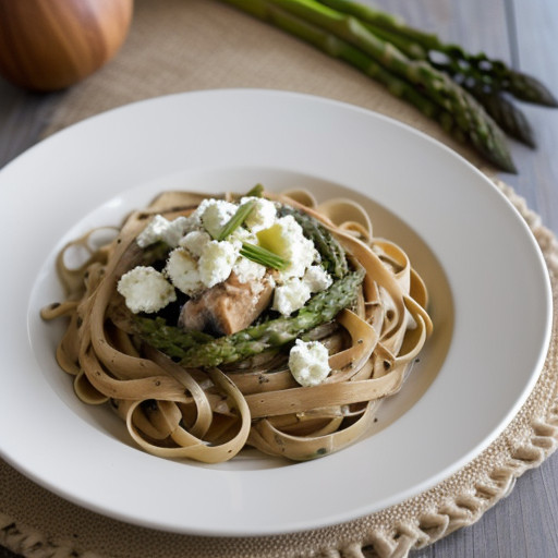 Linguine With Asparagus & Goat Cheese recipe image