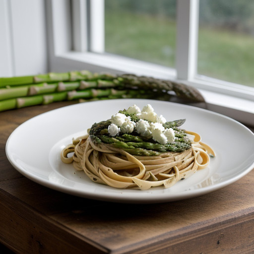 Linguine With Asparagus and Goat Cheese recipe image